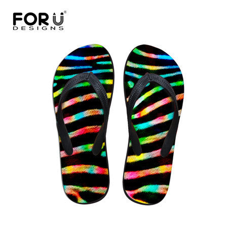 New Summer Fashion Flip Flops Men Leopard Print Flat Shoes Massage Beach Slippers.