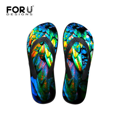 New Summer Fashion Flip Flops Men Leopard Print Flat Shoes Massage Beach Slippers.
