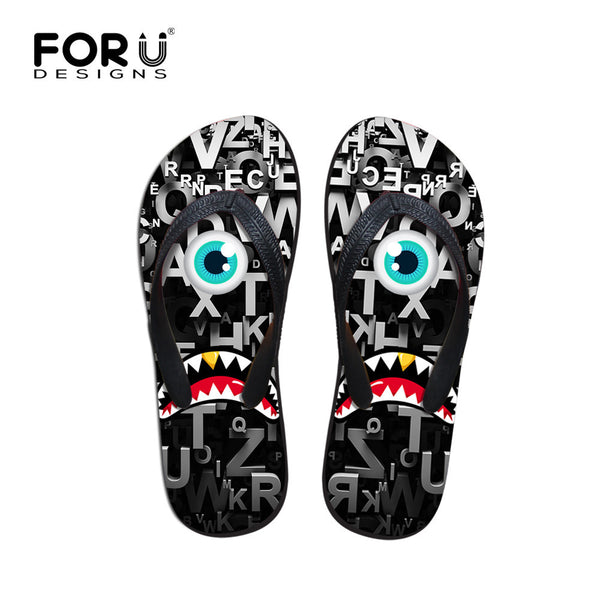 Brand High Quantity Sandals Casual Summer Men Flip Flops Black Emoji Boys Slippers Fashion Rubber Beach Flats Shoes Comfortable