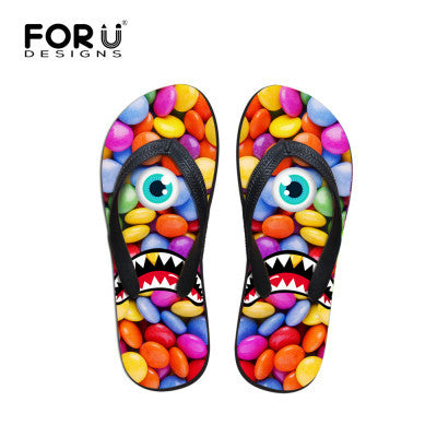 Brand High Quantity Sandals Casual Summer Men Flip Flops Black Emoji Boys Slippers Fashion Rubber Beach Flats Shoes Comfortable