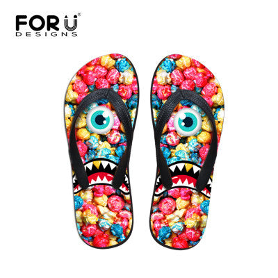 Brand High Quantity Sandals Casual Summer Men Flip Flops Black Emoji Boys Slippers Fashion Rubber Beach Flats Shoes Comfortable