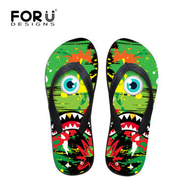 Brand High Quantity Sandals Casual Summer Men Flip Flops Black Emoji Boys Slippers Fashion Rubber Beach Flats Shoes Comfortable