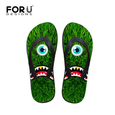 Brand High Quantity Sandals Casual Summer Men Flip Flops Black Emoji Boys Slippers Fashion Rubber Beach Flats Shoes Comfortable