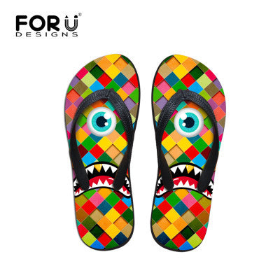 Brand High Quantity Sandals Casual Summer Men Flip Flops Black Emoji Boys Slippers Fashion Rubber Beach Flats Shoes Comfortable