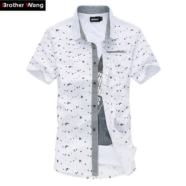 Men's Shirt 2017 Summer Thin Floral Short Sleeve Shirt.