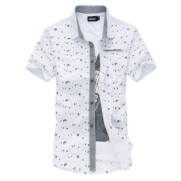 Men's Shirt 2017 Summer Thin Floral Short Sleeve Shirt.