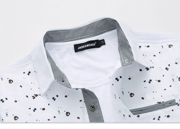 Men's Shirt 2017 Summer Thin Floral Short Sleeve Shirt.