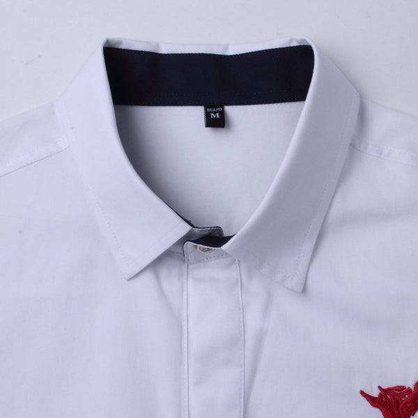 2017 New Fashion Embroidery Zipper Designer Shirt 100% Cotton.