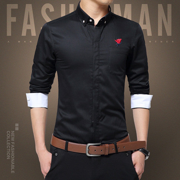 2017 New Fashion Embroidery Zipper Designer Shirt 100% Cotton.