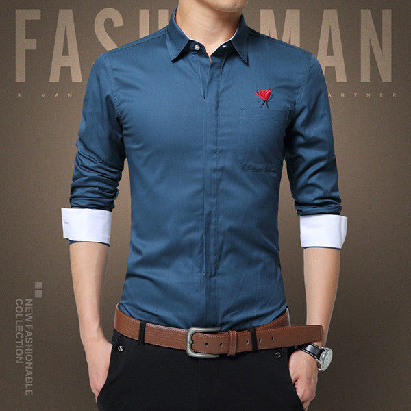 2017 New Fashion Embroidery Zipper Designer Shirt 100% Cotton.