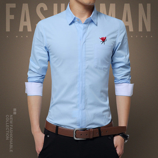 2017 New Fashion Embroidery Zipper Designer Shirt 100% Cotton.