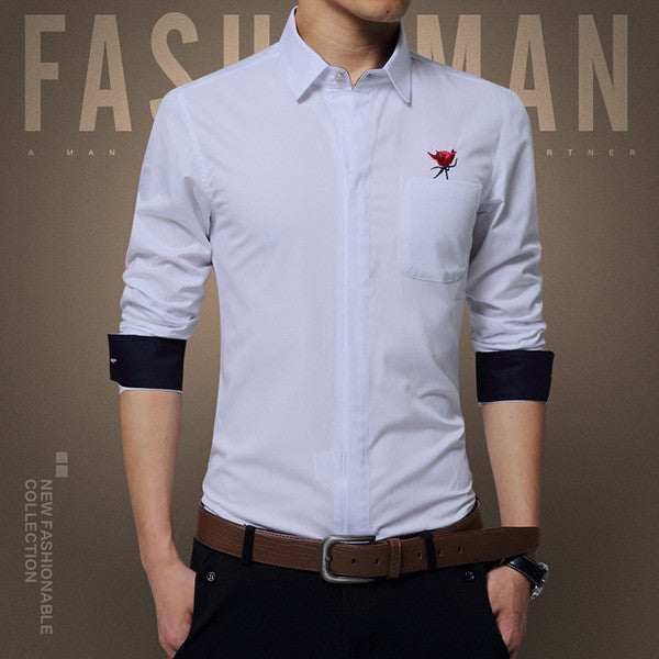 2017 New Fashion Embroidery Zipper Designer Shirt 100% Cotton.