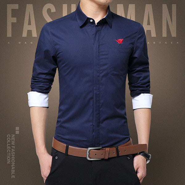 2017 New Fashion Embroidery Zipper Designer Shirt 100% Cotton.