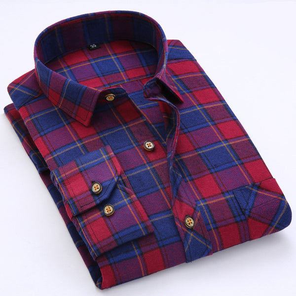 Men Shirt New Brand Casual Plaid Shirts British Style Chemise Homme Spring Long Sleeve.