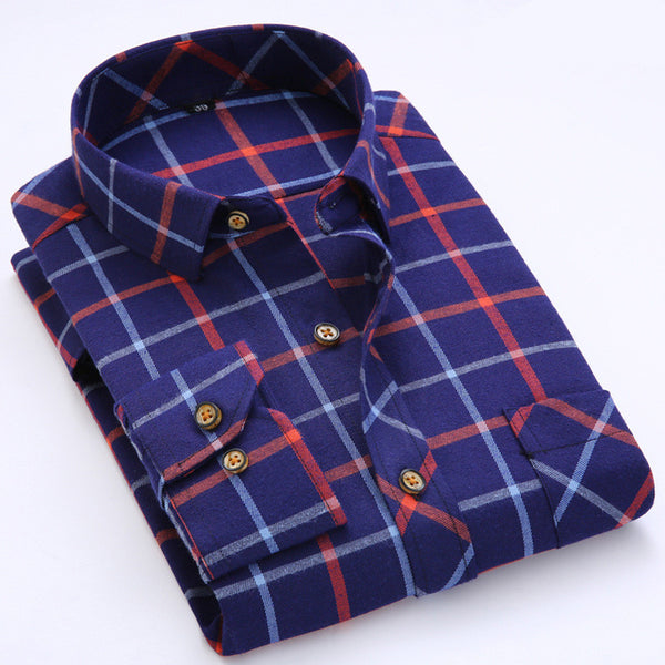 Men Shirt New Brand Casual Plaid Shirts British Style Chemise Homme Spring Long Sleeve.