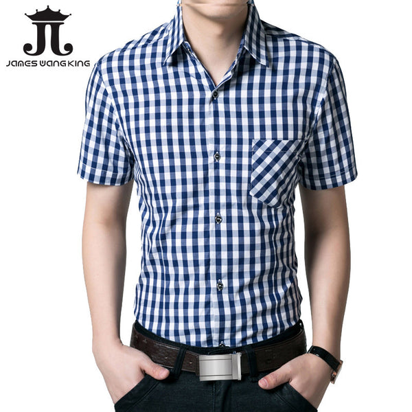 Hot summer Men Short Sleeve Shirts Slim.