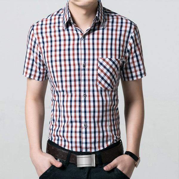 Hot summer Men Short Sleeve Shirts Slim.