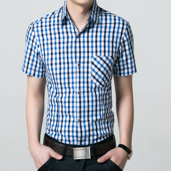 Hot summer Men Short Sleeve Shirts Slim.