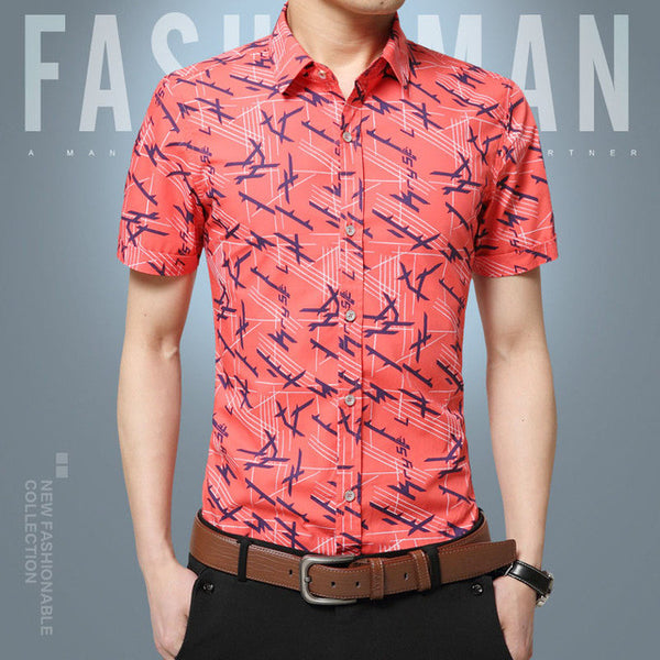 Men Shirts 2017 New Brand Turn-down Collar Slim Fit Mens.