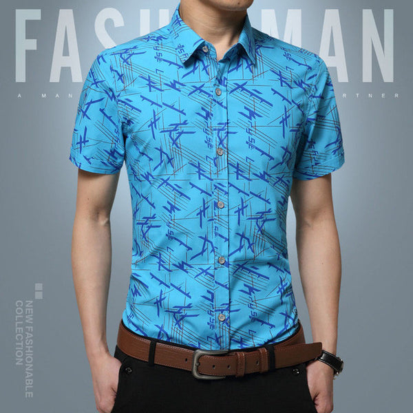 Men Shirts 2017 New Brand Turn-down Collar Slim Fit Mens.