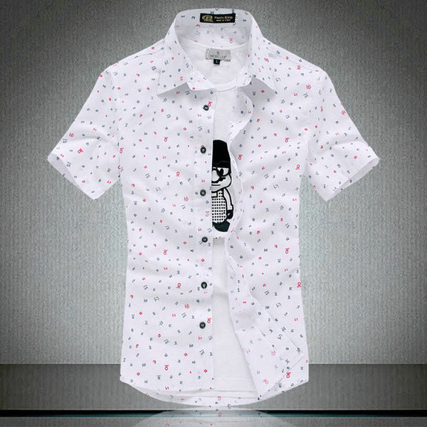 New Fashion Short Sleeve Casual Slim Mens Dress Shirts Summer Hot Shirt For Men