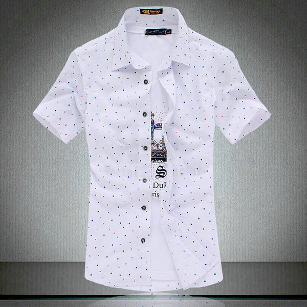 New Fashion Short Sleeve Casual Slim Mens Dress Shirts Summer Hot Shirt For Men