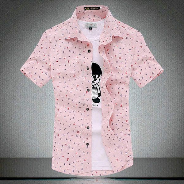 New Fashion Short Sleeve Casual Slim Mens Dress Shirts Summer Hot Shirt For Men