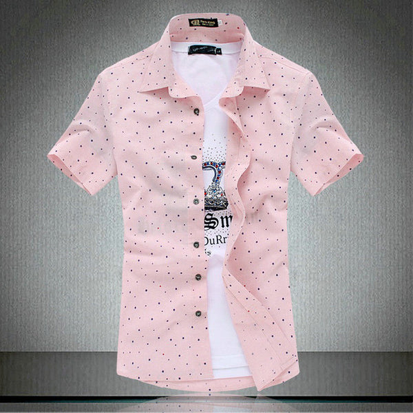New Fashion Short Sleeve Casual Slim Mens Dress Shirts Summer Hot Shirt For Men