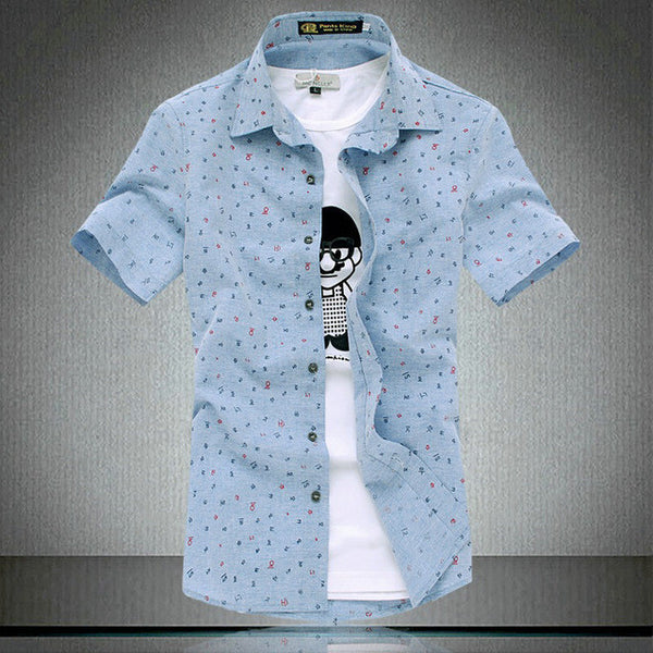 New Fashion Short Sleeve Casual Slim Mens Dress Shirts Summer Hot Shirt For Men