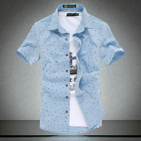 New Fashion Short Sleeve Casual Slim Mens Dress Shirts Summer Hot Shirt For Men