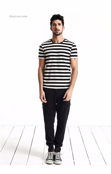 New Men T shirt Fashion O-neck Short-sleeved Slim.