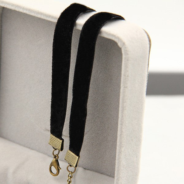 Simple Black Punk Harajuku Kiko Party Coseplay Velvet Collar .