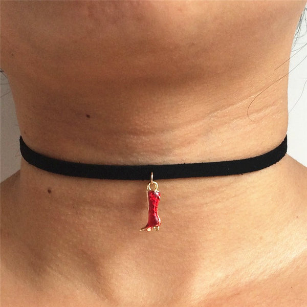 Hot new torques Bijoux Plain Black Velvet Ribbon crystal choker.