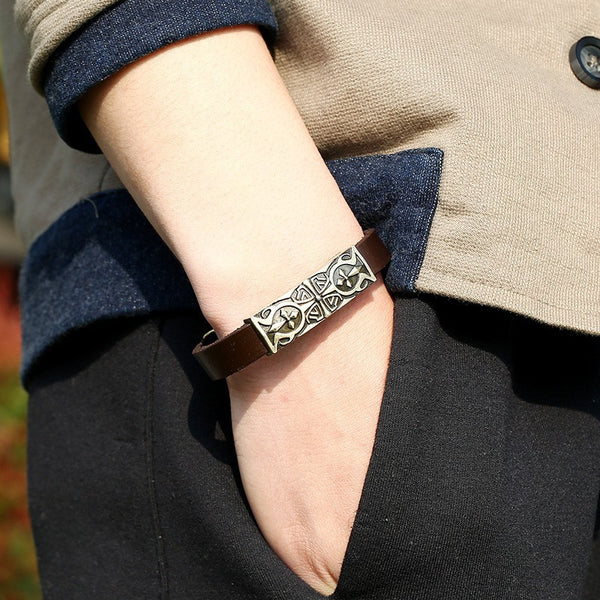 Male, femal Leather   Pulseira Masculina Braslet