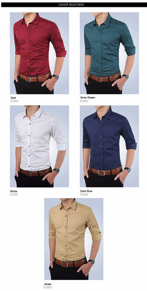 2017 New Autumn Fashion Brand Men Clothes Slim Fit Men Long Sleeve Shirt.