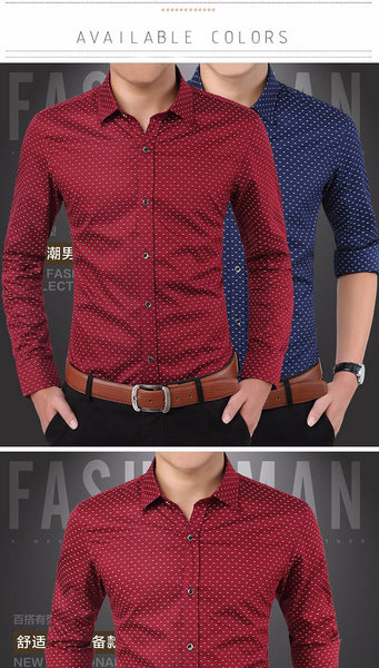 2017 New Autumn Fashion Brand Men Clothes Slim Fit Men Long Sleeve Shirt.