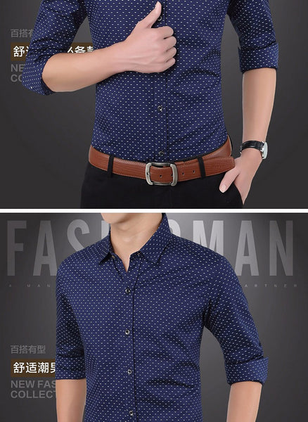 2017 New Autumn Fashion Brand Men Clothes Slim Fit Men Long Sleeve Shirt.