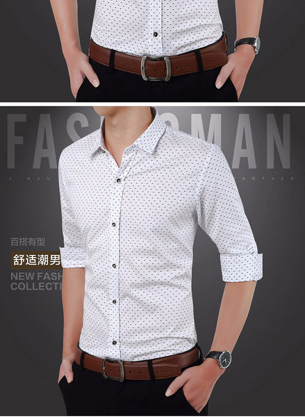 2017 New Autumn Fashion Brand Men Clothes Slim Fit Men Long Sleeve Shirt.