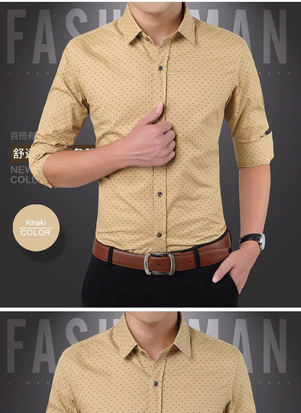2017 New Autumn Fashion Brand Men Clothes Slim Fit Men Long Sleeve Shirt.