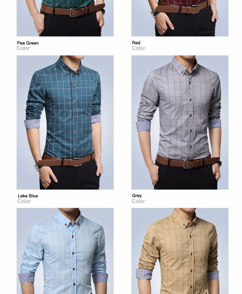 New Autumn Fashion Brand Men Clothes Slim Fit Men Long Sleeve Shirt.