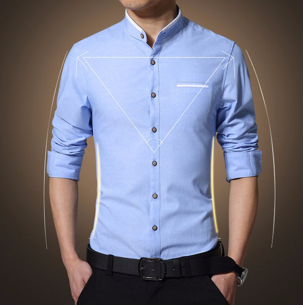 New Fashion Casual Men Shirt Long Sleeve