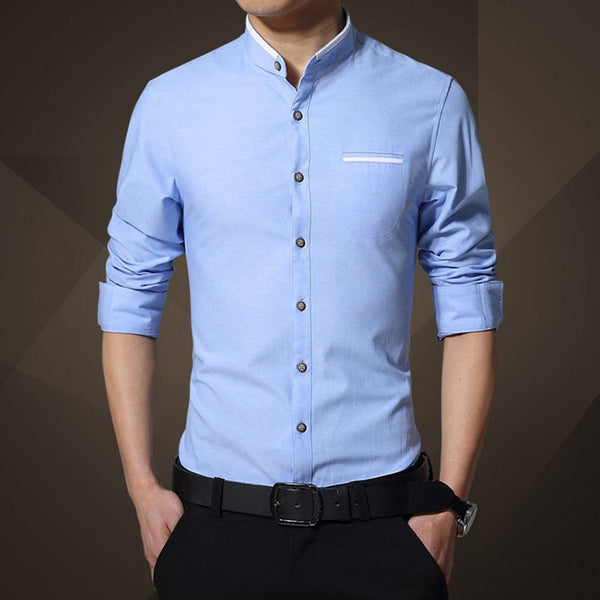 New Fashion Casual Men Shirt Long Sleeve