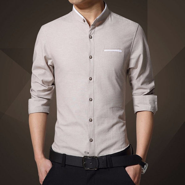 New Fashion Casual Men Shirt Long Sleeve