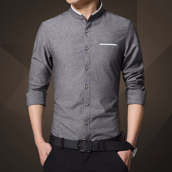 New Fashion Casual Men Shirt Long Sleeve
