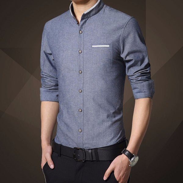 New Fashion Casual Men Shirt Long Sleeve