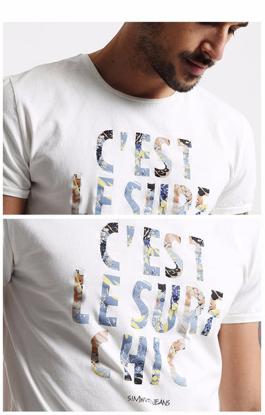 New Arrival Simwood Brand Clothing Men T-shirt Shortsleeved O-neck.
