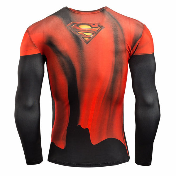 Winter Soldier Bucky Superman Anime 3D T Shirt Fitness Men Crossfit T-Shirt Long Sleeve Compression Shirt