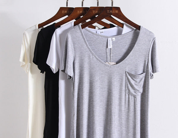 4 Colors Fashion All Match V Neck Short Sleeve T Shirts Summer New Arrivals S-4xl Plus Size Bottoming Loose European Style Tops