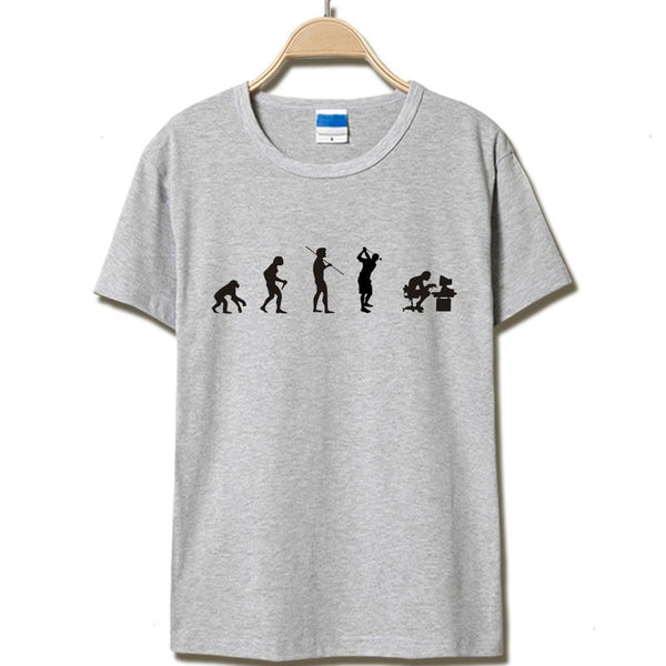 Evolution of the T-shirt Men Casual Short Sleeve T-Shirt O Neck Cotton.