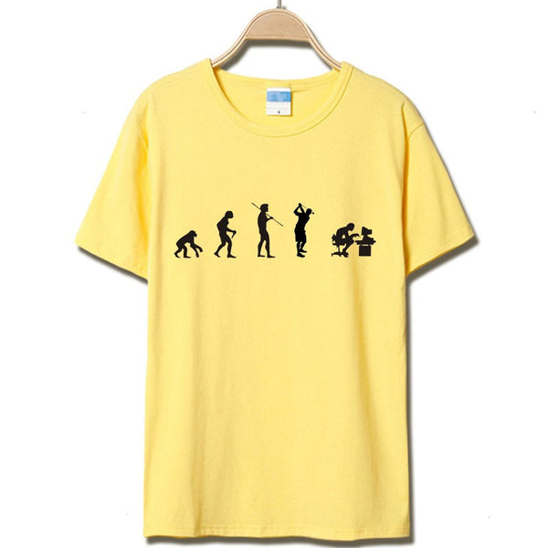 Evolution of the T-shirt Men Casual Short Sleeve T-Shirt O Neck Cotton.